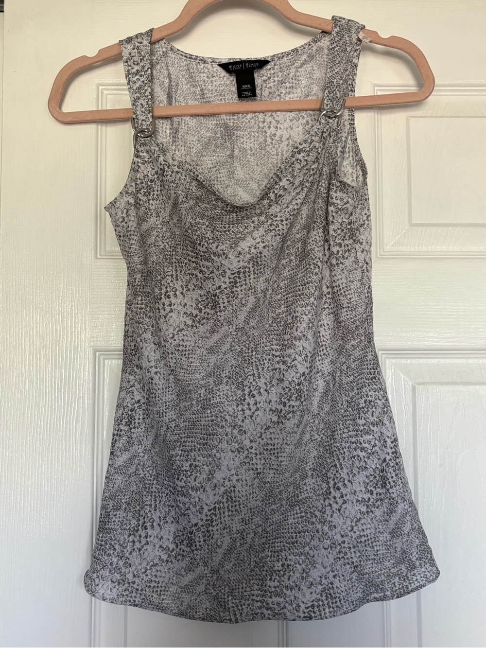 White House Black Market Gray Print Tank Blouse